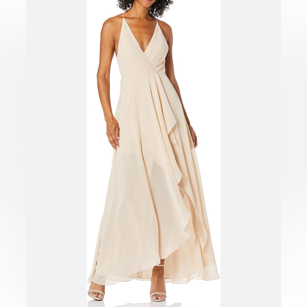 Fame And Partners - Cream Wrap Dress Size 8